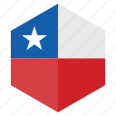 america, chile, country, design, flag, hexagon