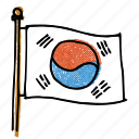 asian, korean, korean flag, korean-american, national flag, seoul, south korea