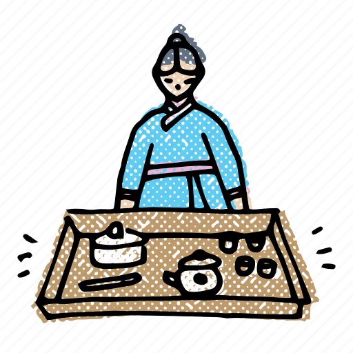 Asian, hanbok, korean, korean tea ceremony, tea ceremony, tea set, traditional icon - Download on Iconfinder