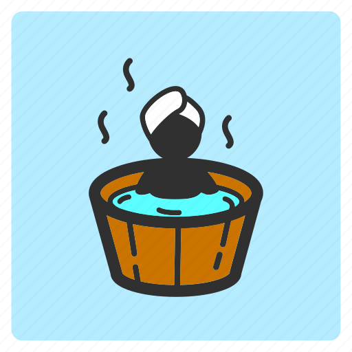 Cartoon, color, flat color, illustration, relax, soaking, spa icon - Download on Iconfinder