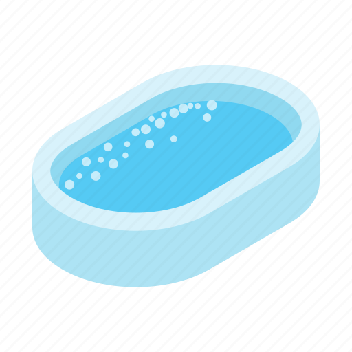 Bath, bathtub, bubble, hygienic, isometric, soap, tub icon - Download on Iconfinder