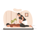 medical, massage, spa, relax, thai, relaxation, health, woman, flat design