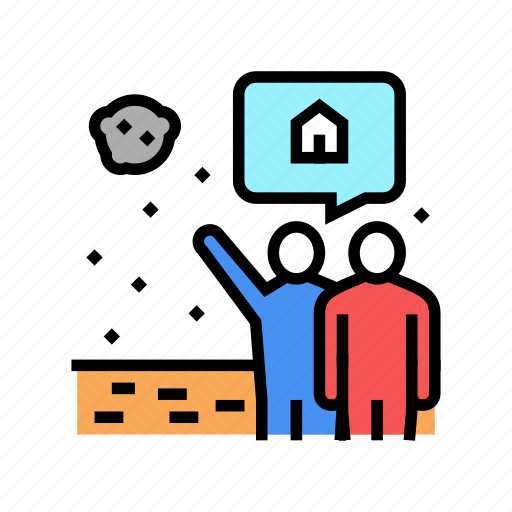 Human, showing, space, house, sky, base icon - Download on Iconfinder