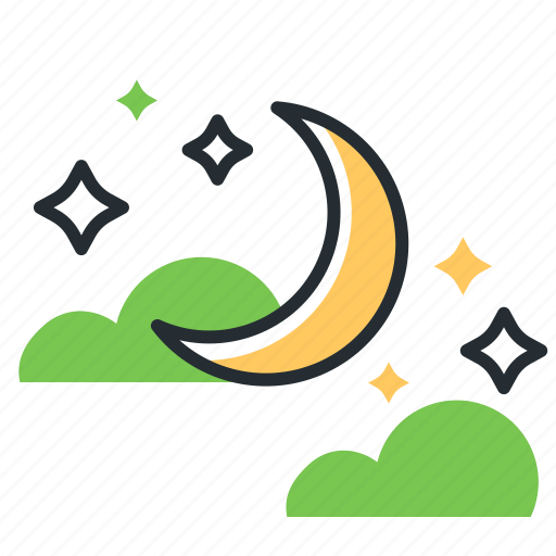 Crescent, moon, space, stars icon - Download on Iconfinder