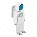 astronaut, cosmonaut, isometric, outer, space, spaceman, suit