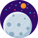moon, night, planet, space, star