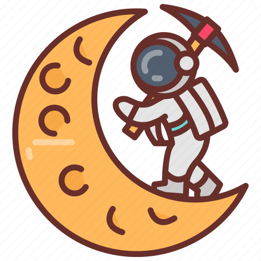 Moon, mining, space, astrology, colonization, cooperation icon - Download on Iconfinder