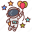 astronaut, with, balloons, astrologer, stars, adventurer, space, agent, agency 
