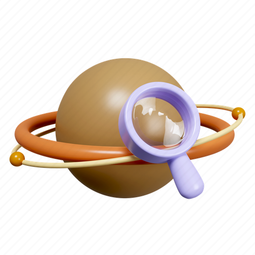 Planet, astrology, galaxy, find, magnify, magnifier, space 3D illustration - Download on Iconfinder
