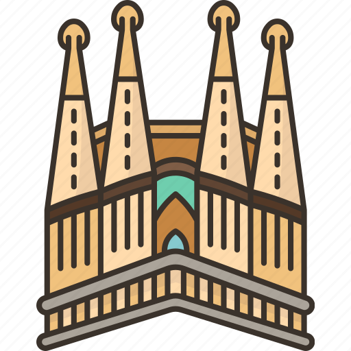 Sagrada, familia, church, barcelona, landmark icon - Download on Iconfinder