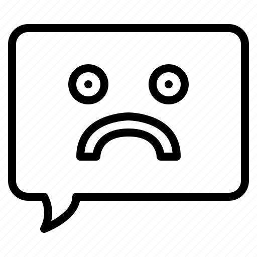 Bad, conversation, speech, bubble, sad, face icon - Download on Iconfinder