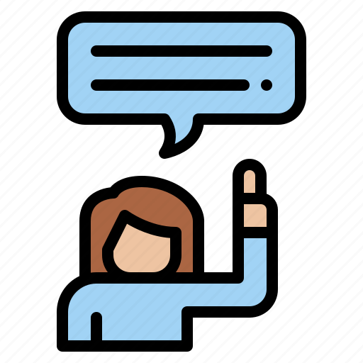 Explain, speak, message, woman, talk icon - Download on Iconfinder