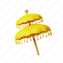 balinese umbrella, yellow, authentic, local, traditional, celebration, culture 