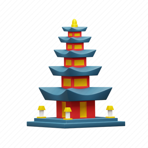 Temple, hinduism, landmark, pray, religion, building 3D illustration - Download on Iconfinder