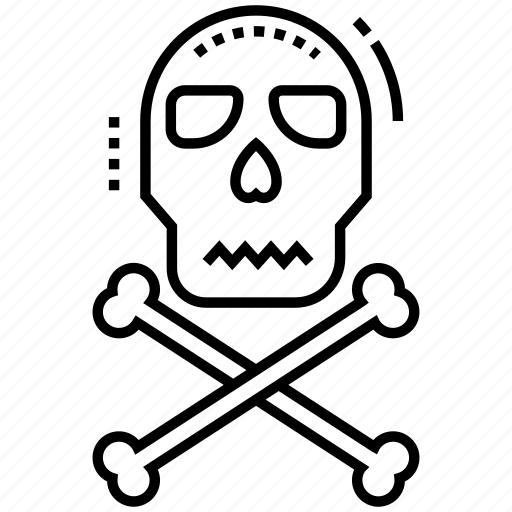 Cranial bones, crossbones, dead head, death symbol, jolly roger, skeleton system, spooky face icon - Download on Iconfinder