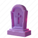 3d, grave, tombstone, with, cross, gravestone, evil, horror, tomb 