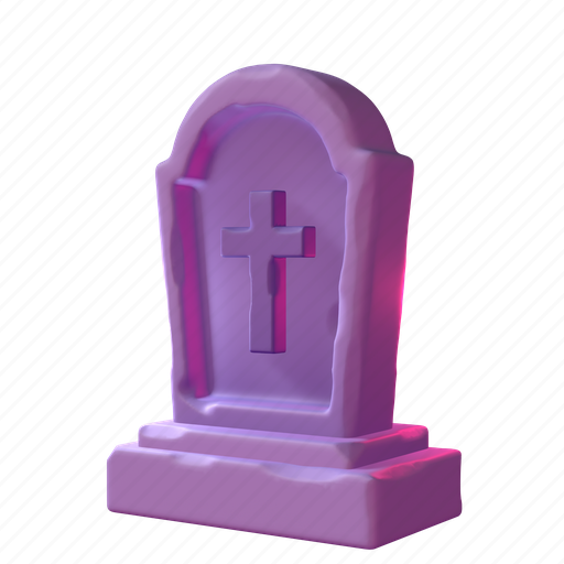 3d, grave, tombstone, with, cross, gravestone, evil 3D illustration - Download on Iconfinder