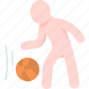basketball, dribble, ball, sports, game
