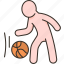 basketball, dribble, ball, sports, game 