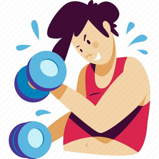 Dumbbell, fitness, gym, exercise, sport, health sticker - Download on Iconfinder