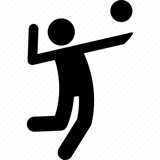 Sport, volleyball, smash, pose, athlete, stick figure icon - Download on Iconfinder