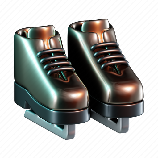 Skates, shoes, equipment, sport, ice skating 3D illustration - Download on Iconfinder