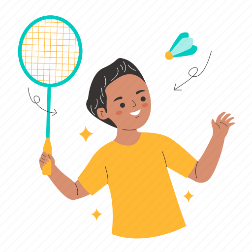 Badminton, shuttlecock, racket, player, sport center, sport, people activity illustration - Download on Iconfinder