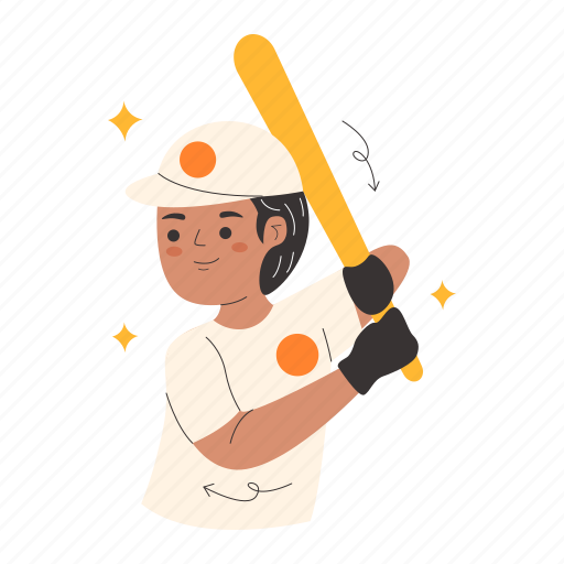 Baseball, bat, batsman, hit, hitter, player, sport center illustration - Download on Iconfinder