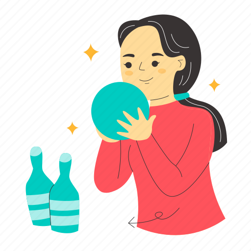 Bowling, skittle, bowling ball, bowler, pin, sport center, sport illustration - Download on Iconfinder