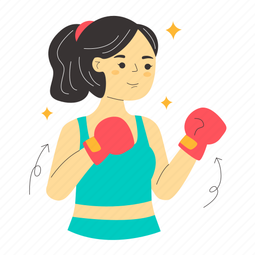 Boxing, boxer, practice, fight, gloves, sport center, sport illustration - Download on Iconfinder