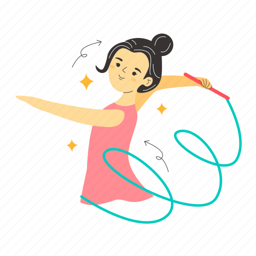 Gymnastic ribbon, dance, gymnastic, rhythmic, ribbon, sport center, sport illustration - Download on Iconfinder