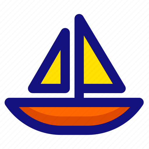 Beach, boat, sailboat, sea, ship, summer icon - Download on Iconfinder