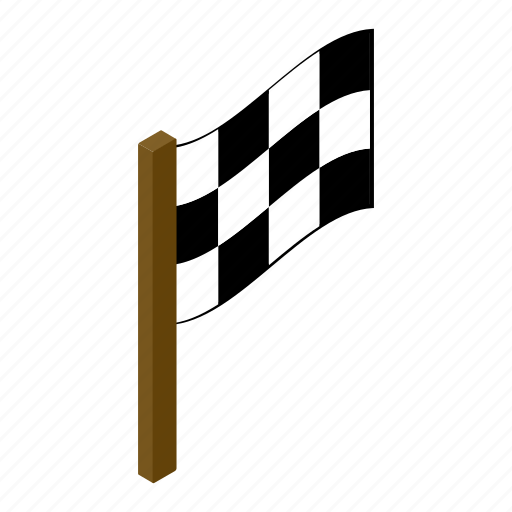 Finish, finishing, flag, isometric, motocross, race, speed icon - Download on Iconfinder