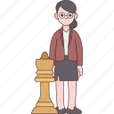 chess, player, game, strategy, female