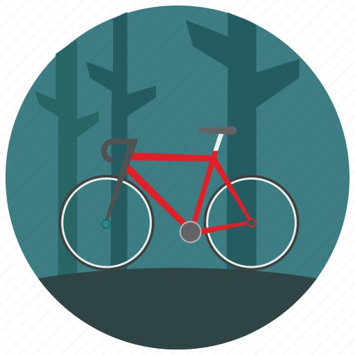 Bike, forest, outdoors, ride, sports, trees icon - Download on Iconfinder