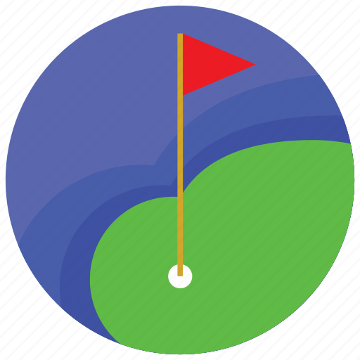 Flag, golf, hole, lake, sports icon - Download on Iconfinder