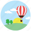 air, balloon, clouds, hot, ride, sports, tree 