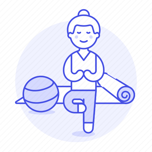 Balance, ball, excercise, female, mat, pose, practice icon - Download on Iconfinder