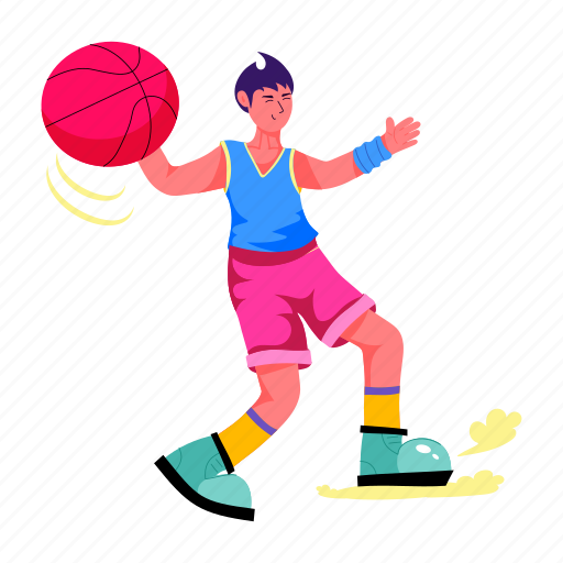 Court athlete, basketball player, hoop player, basketball game, sportsman illustration - Download on Iconfinder
