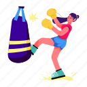 punch workout, punching bag, punch exercise, physical exertion, heavy bag 