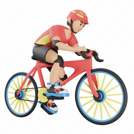Cycling, sport, bike, travel 3D illustration - Download on Iconfinder