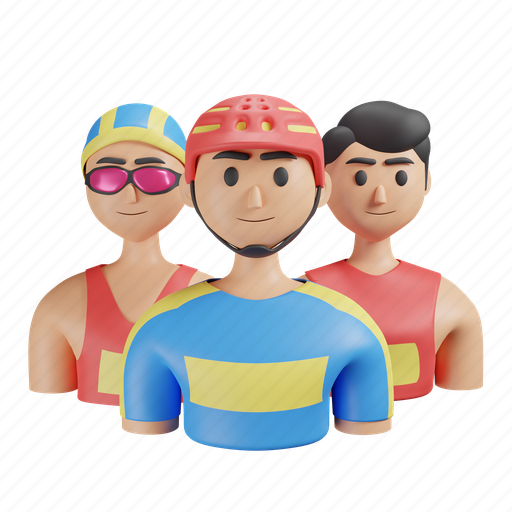 Triathlon, games, match, olympics 3D illustration - Download on Iconfinder