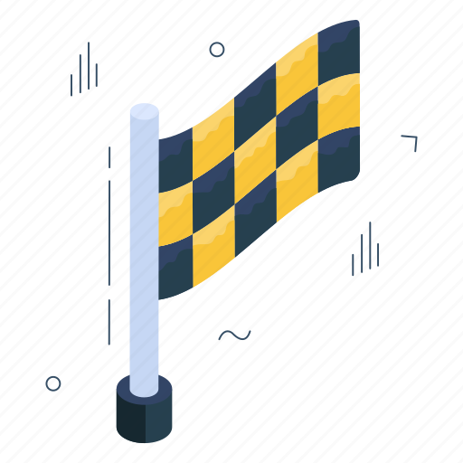Sports flag, flagpole, streamer, isometrictering flag icon - Download on Iconfinder