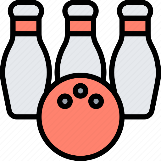 Bowling, pins, ball, game, hobby icon - Download on Iconfinder