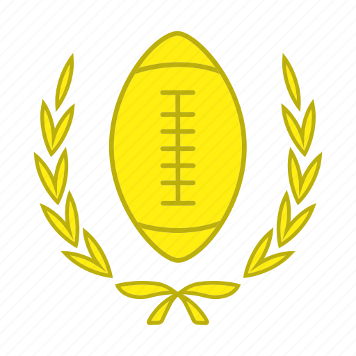 American football, ball, champion, laurel, rugby, sport, wreath icon - Download on Iconfinder