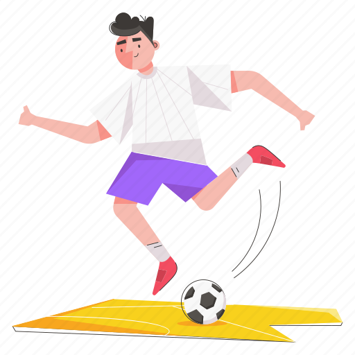 Soccer player, football player, soccer kick, football kick, soccer hit illustration - Download on Iconfinder