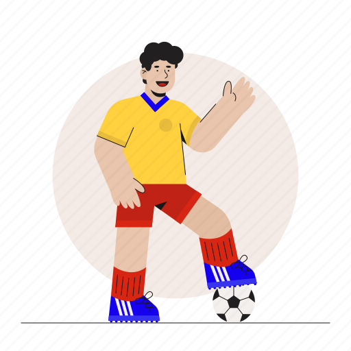 Sport, sports, football, soccer, football player, soccer player illustration - Download on Iconfinder
