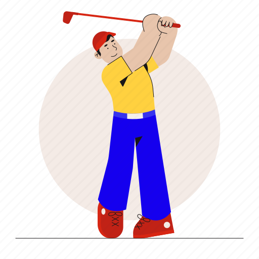 Sport, sports, golf, golf player illustration - Download on Iconfinder