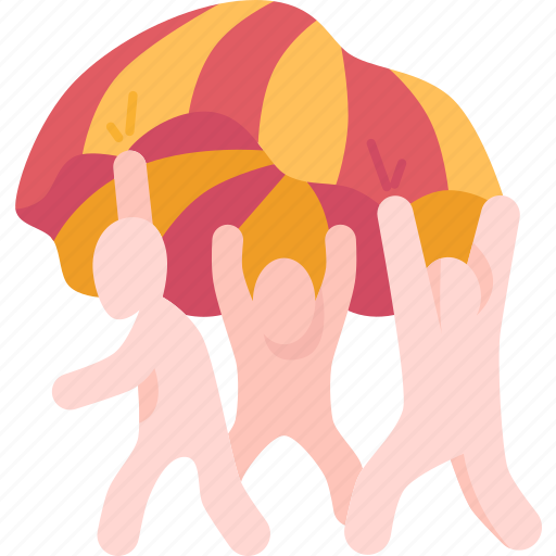 Parachute, games, team, play, fun icon - Download on Iconfinder