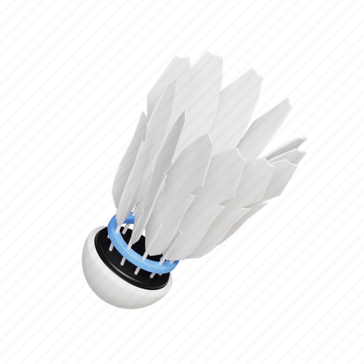 Shuttlecock, badminton, sport, feather, white, equipment 3D illustration - Download on Iconfinder